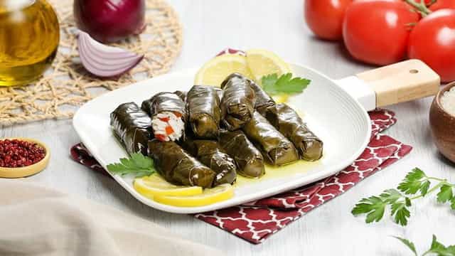 Photo of Vine Leaves with Olive Oil